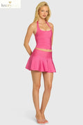 Bandage Low-Rise Mini Skirt in Raspberry