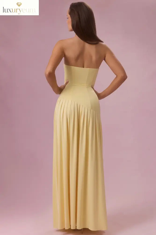Jersey Strapless Gown in Butter