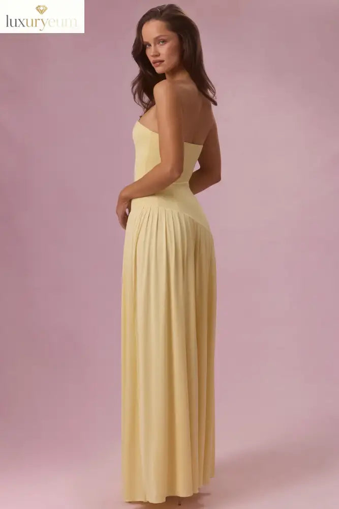 Jersey Strapless Gown in Butter