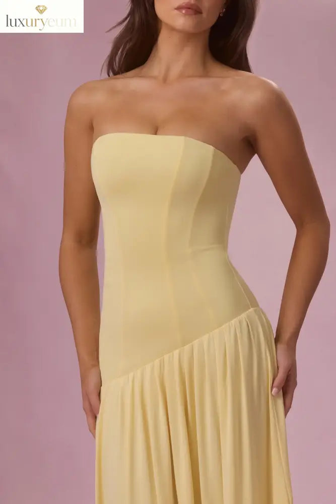 Jersey Strapless Gown in Butter