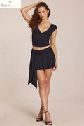 Mid-Rise Skort in Black