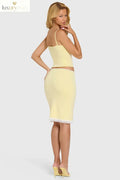 Modal Lace-Trim Midi Skirt in Butter