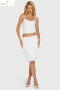 Modal Lace-Trim Midi Skirt in Coconut