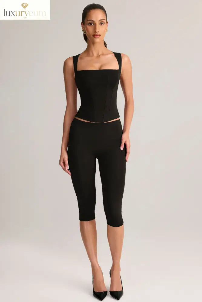 Modal Square-Neck Top in Black