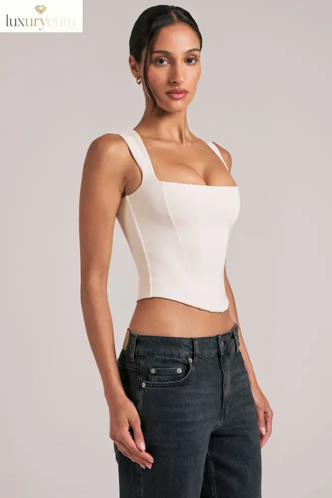 Modal Square-Neck Top in Ivory