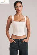 Modal Square-Neck Top in Ivory