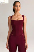 Modal Square-Neck Top in Wine