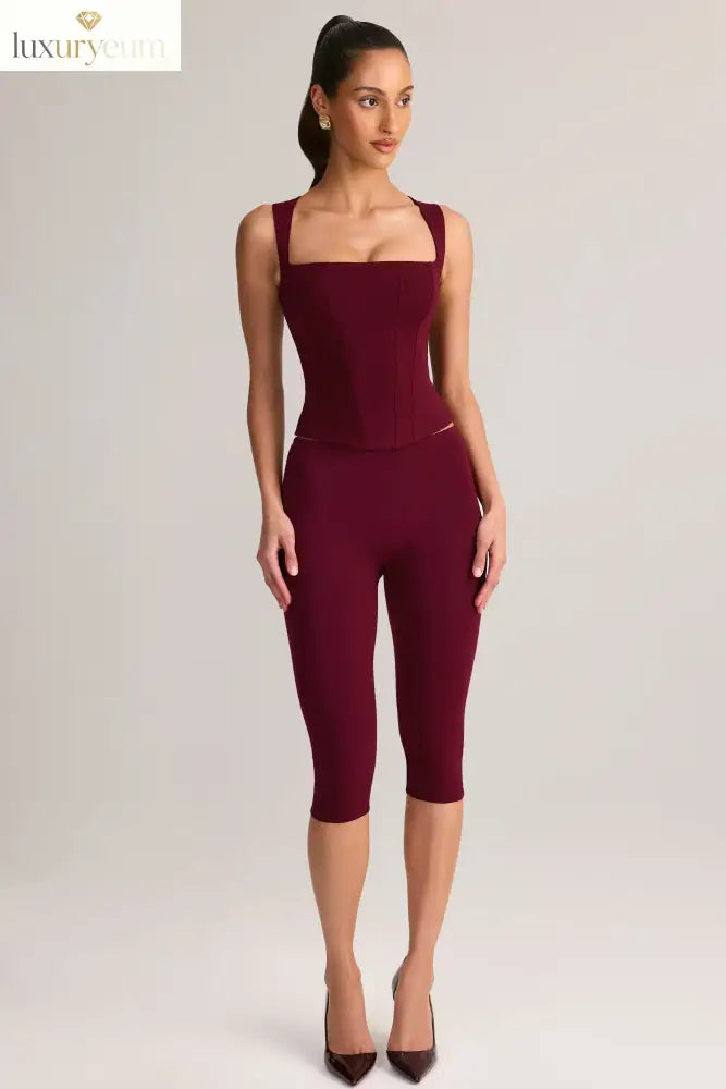 Modal Square-Neck Top in Wine