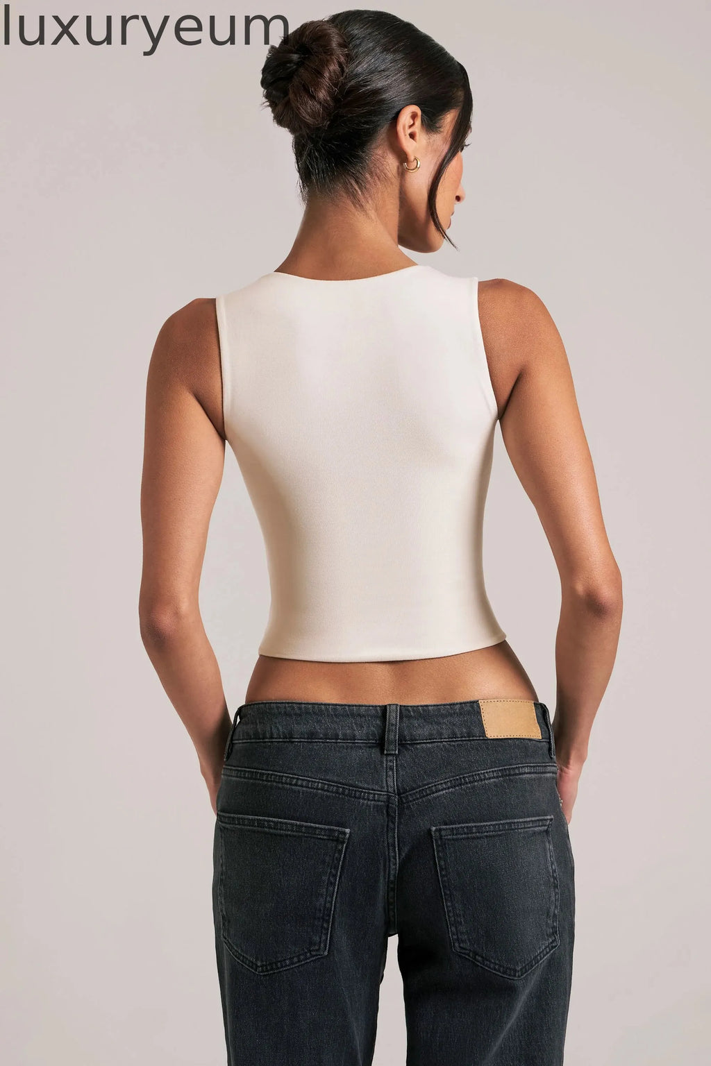 Modal Square-Neck Top in Ivory