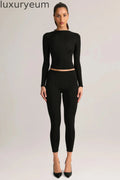 Modal Mid-Rise Cropped Leggings in Black