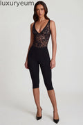 Ponte Jersey Cropped Capri Trousers in Black