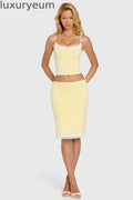 Modal Lace-Trim Midi Skirt in Butter